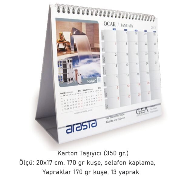 53 KARTON ÜÇGEN MASA TAKVİMİ